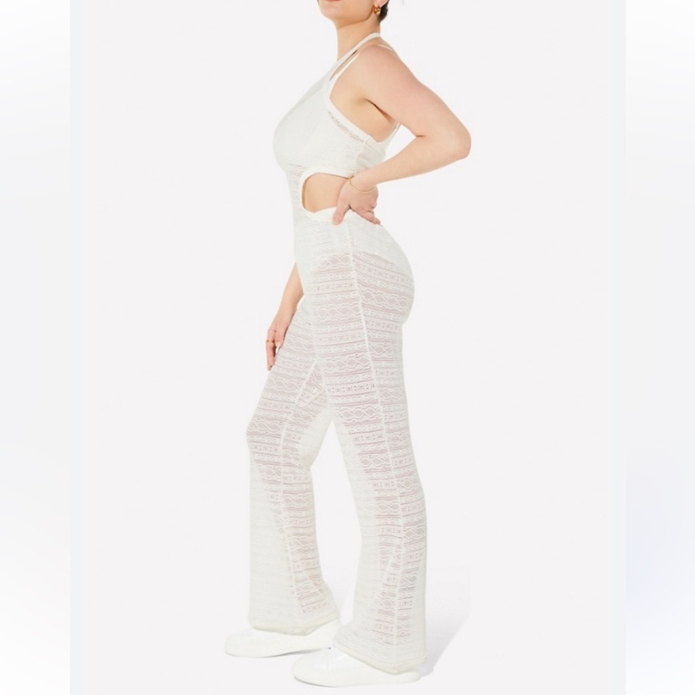 Yitty off white knit flare leg jumpsuit, size 1X, NWT. - Picture 2 of 16